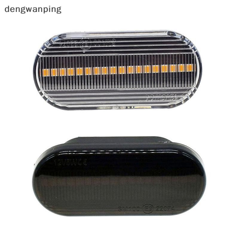 [Dew] 2pcs LED ลําดับโคมไฟแบบไดนามิกไฟกระพริบด้านข้างไฟเลี้ยวไฟสัญญาณสําหรับ Volkswagen Polo Jetta Golf 4 พวงมาลัยโคมไฟด้านข้าง [TH]