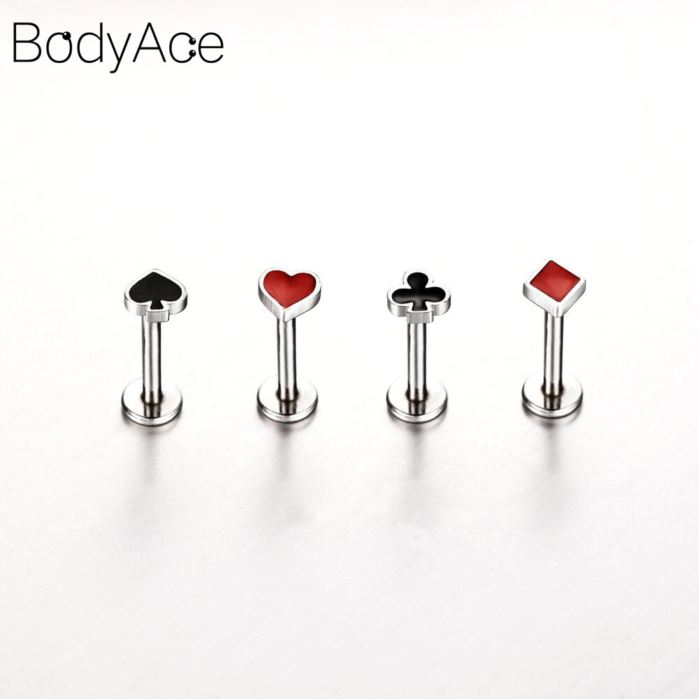 Bodyace 1 Pc สแตนเลสสตีล Lip Piercing Lobe รูปที่ 2