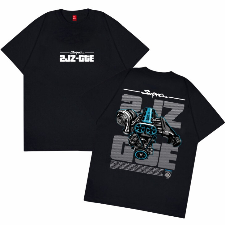 BAJU Sakazuki เสื้อยืด Toyota Supra MK4 2JZ-GTE Machine เสื้อยืดยานยนต์ S-5XL