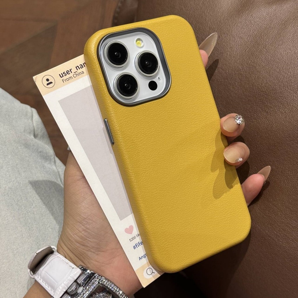 ปลอกหรูหราเคลือบป้องกันลายนิ้วมือหนังเคสโทรศัพท์สําหรับ ไอโฟน 11 12 13 14 15 16 มือโปร สูงสุด กรณี 16มือโปร กันกระแทก 16บวก ปกหลัง