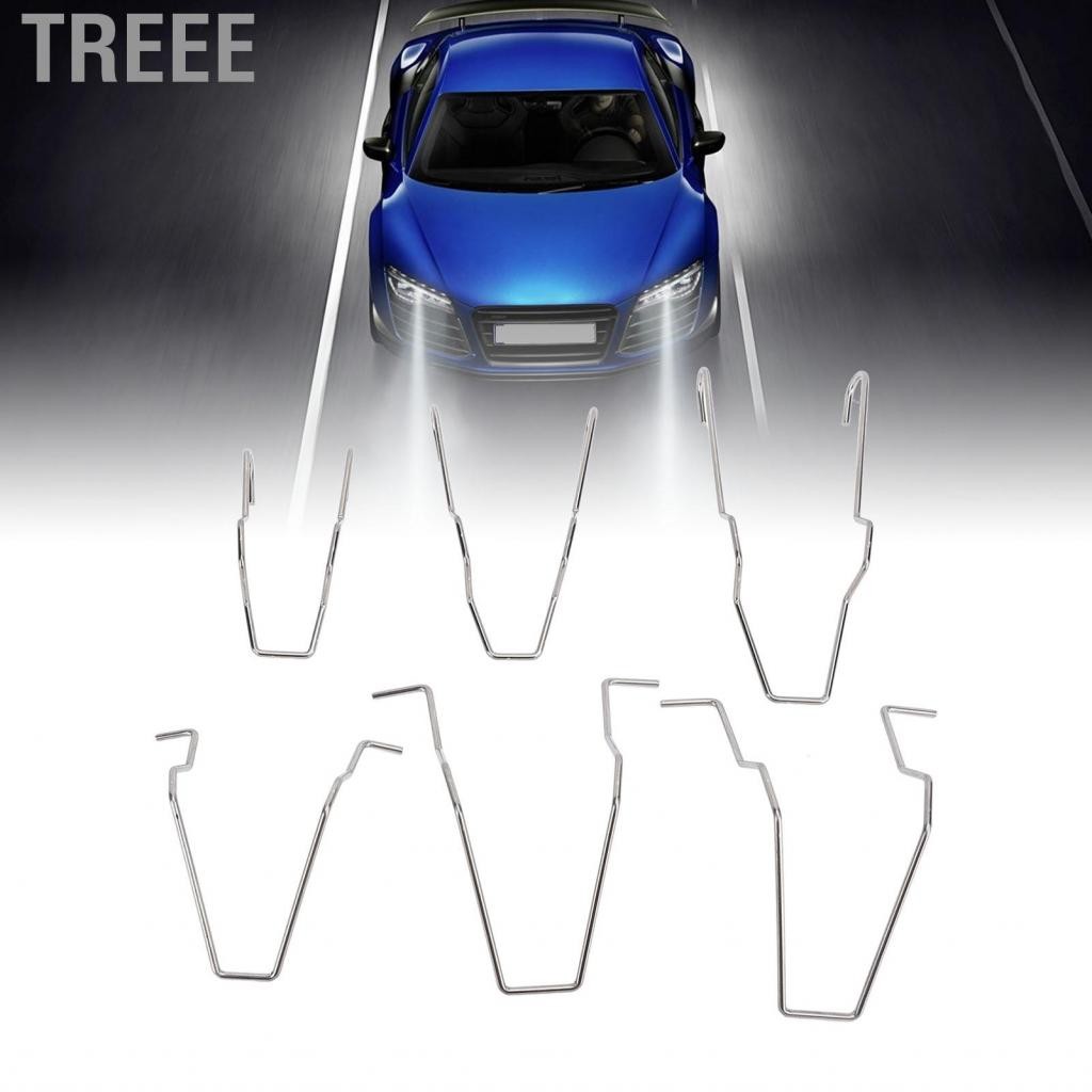 Treee คลิปหลอดไฟสแตนเลสสตีลสปริงสปริงสปริงสำหรับ H1 H3 H4 H7 BULBS 6PCS