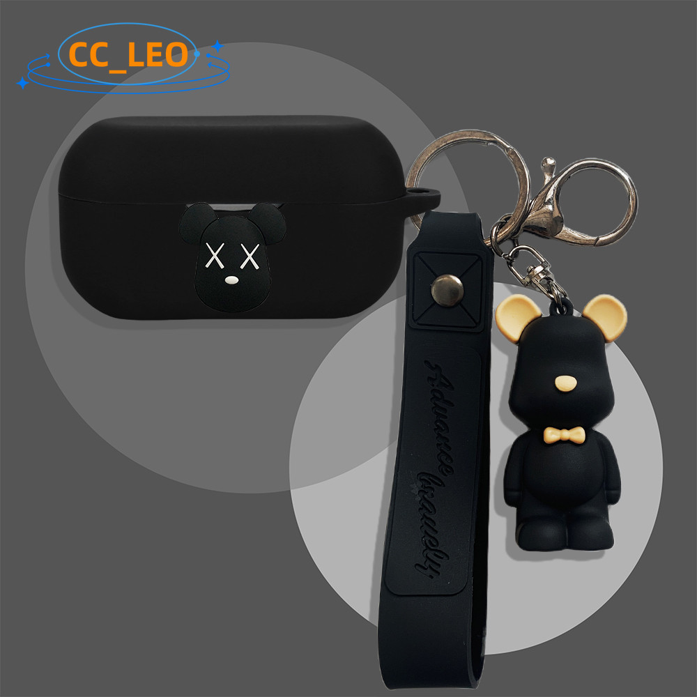 Case for Technics EAH-AZ100 Cartoon Coffee Bear Keychain Pendant Cute Silicone Soft Case Suitable fo