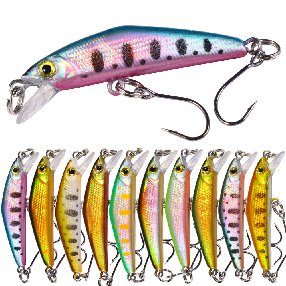 Hengjia 1 ชิ้น Sinking Minnow Fishing Lure Intruder 43 มม.ปลาเทราท์ประดิษฐ์ Stream Lake Jerkbait Rockfishing Hard เหยื่อ