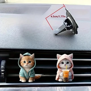 แมวน่ารักออกแบบคลิปน้ําหอมปรับอากาศในรถยนต์,ช่องระบายอากาศในรถยนต์อโรมาเทอราพีแท็บเล็ตตกแต่ง,อุปกรณ์ตกแต่งภายในรถยนต์สําหรับผู้หญิงแล