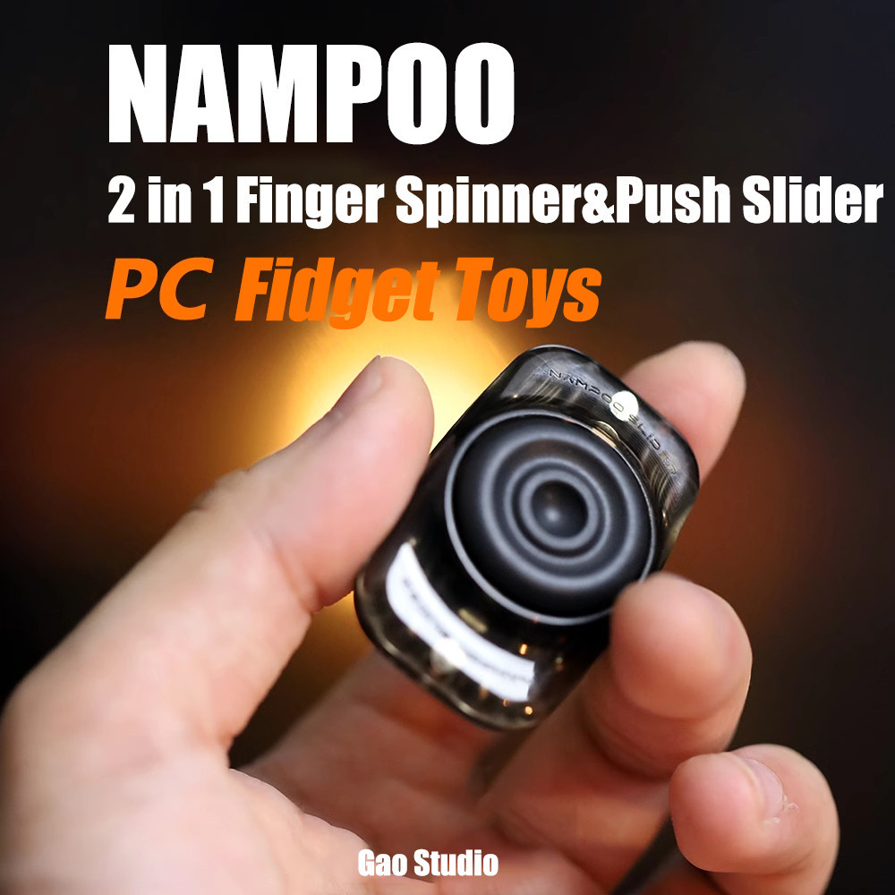 Gao Studio NAMPOO Fidget Spinner Push Slider 2 in 1 EDC ของเล่นบรรเทาความเครียด พร้อมกล่อง
