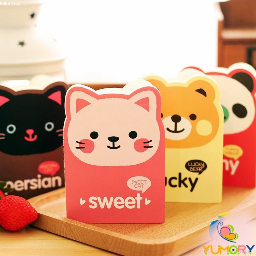 Yumory  สมุดโน๊ต ทรงหน้าสัตว์น่ารัก จดศัพย์ จดบันทึกแบบเส้น จัดส่งคละลาย Cartoon notebook