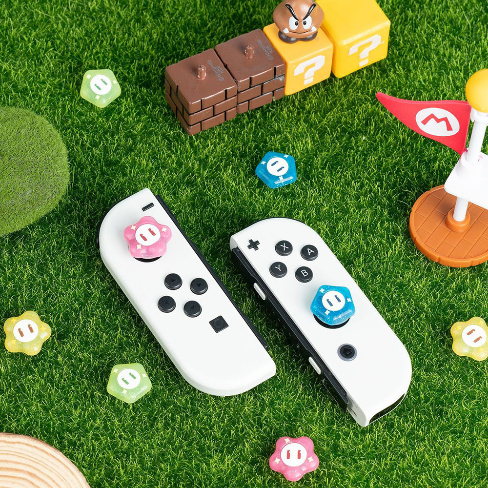 ฝาครอบปุ่มกดจอยสติ๊ก ซิลิโคน ลายน่ารัก ABXY สําหรับ Nintendo Switch OLED Switch Lite Cross D-Pad 4 ชิ้น