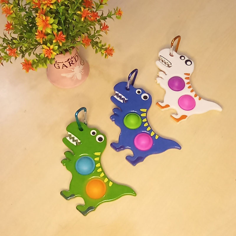 GANTUNGAN Yamata Pop It พวงกุญแจไดโนเสาร์ Mini Popit Carabiner Creative Key Chain Dinosaur Carabiner