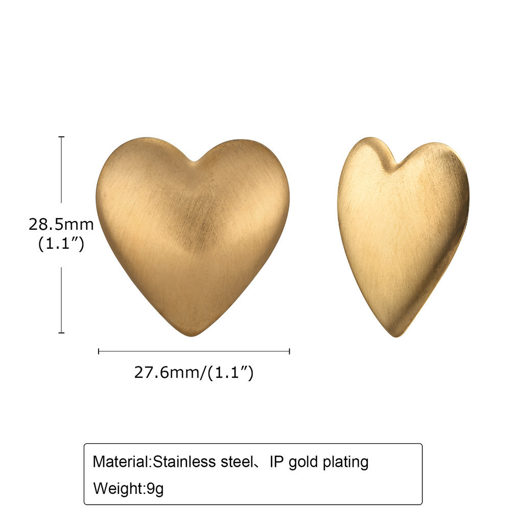 Vnox حلق قلب مطلي ذهب 18K — صورة 6