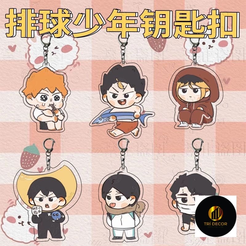 Haikyuu พวงกุญแจอะคริลิคพิมพ์ลายการ์ตูน hinata oikawa tooru สําหรับผู้หญิง