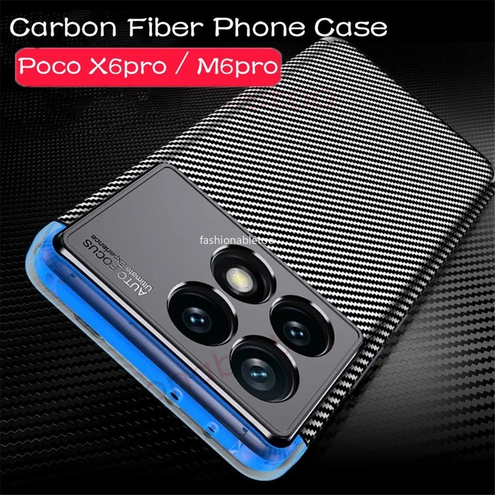 เคสโทรศัพท์มือถือ ซิลิโคนนุ่ม คาร์บอนไฟเบอร์ ผิวด้าน กันกระแทก สําหรับ Xiaomi Poco X6 pro M6 pro F6 pro Pocophone X6pro M6pro X6Neo PocoX6pro PocoM6pro PocoF6pro 4G 5G