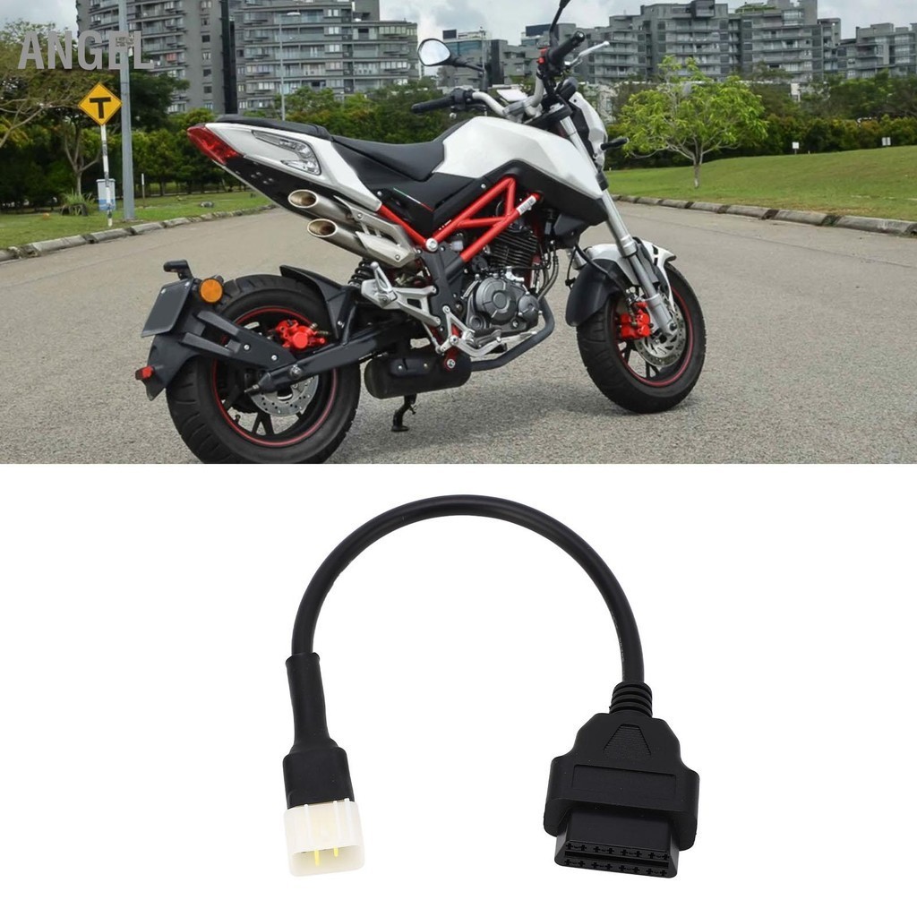 ANGEL OBD2 สายวินิจฉัย 6pin to 16pin รหัส OBD เครื่องสแกนเนอร์อะแดปเตอร์สายเชื่อมต่อสำหรับ BENELLI TNT 135 25 300 สำหรับ DELPHI