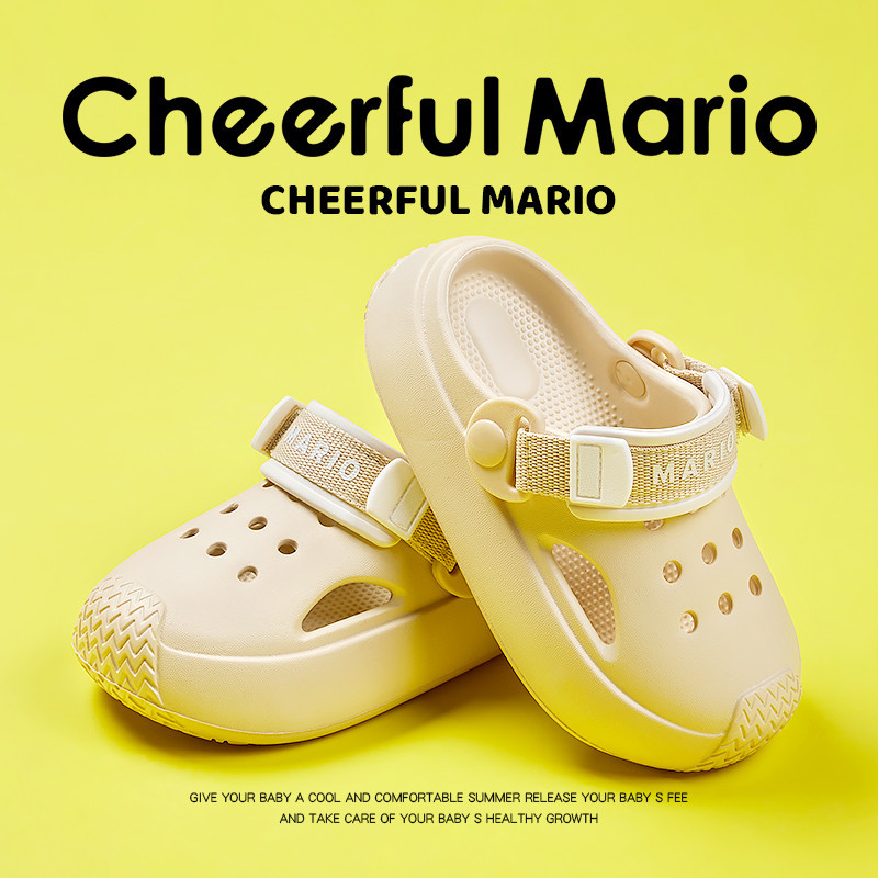 Cheerful Mario รองเท้าแตะ EVA พื้นนิ่ม กันลื่น สําหรับเด็กผู้ชาย และเด็กผู้หญิง