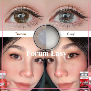 คอนแทคเลนส์(บิ๊กอาย) Forum Easy Brown / Gray (Lovelylens) ⭐️ลายฮิต ขายดีมาก กรองแสงกันยูวี