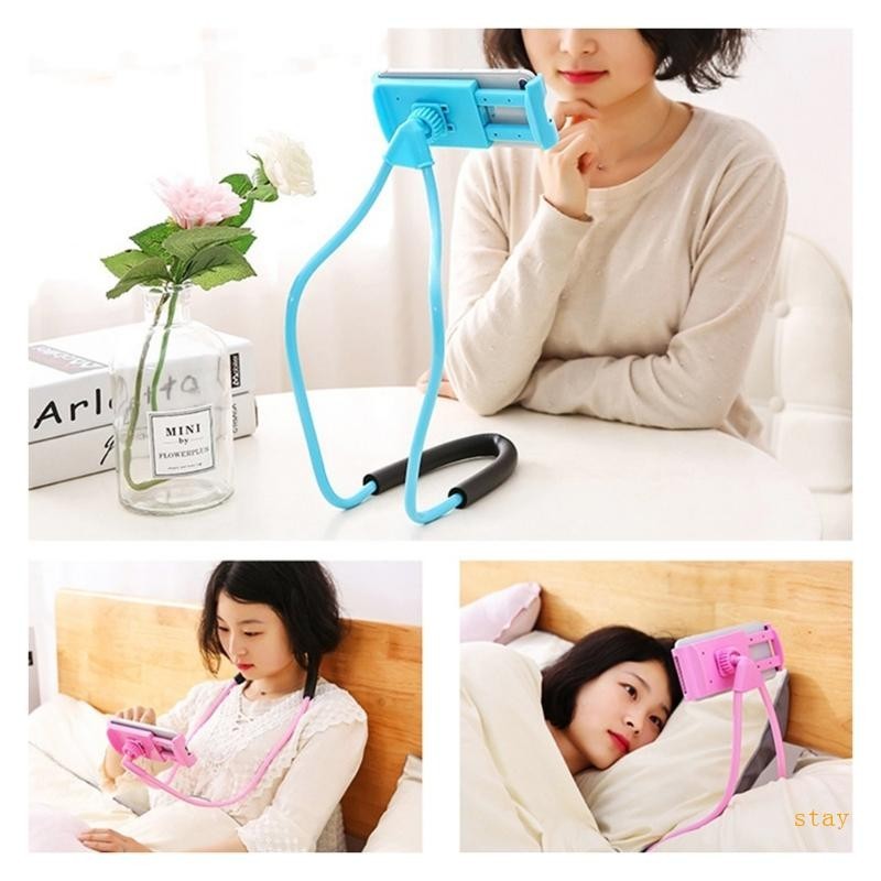 Stay ขาตั้งโทรศัพท์มือถือ แบบแขวนคอ แฮนด์ฟรี อัพเกรด สําหรับวางโทรศัพท์มือถือ บนเตียงนอน