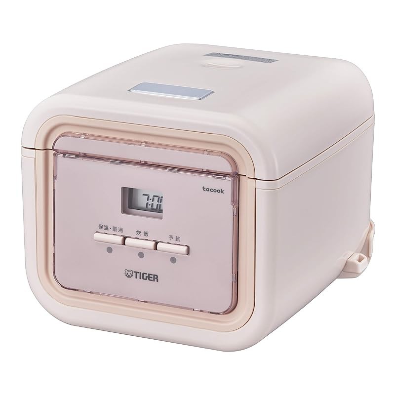 【Direct from Japan】TIGER Rice Cooker 3-Cup Capacity for Single Living with Microcomputer and Simultaneous Cooking Function, Recipe Included, tacook, freshly cooked, Coral Pink JAJ-G550PC
