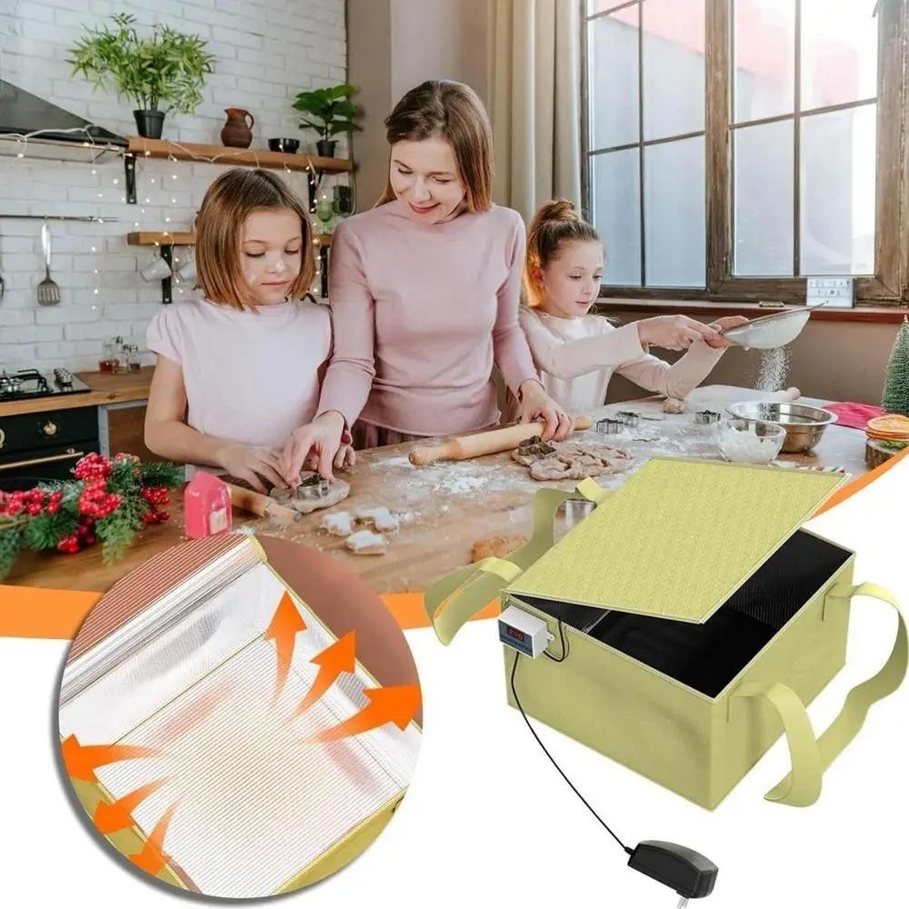 กล่องกันแป้ง จันทรคติ -50-110เซลเซียสตัวกันขนมปังควบคุมอุณหภูมิที่แม่นยําอเนกประสงค์พร้อมแผ่นทําความร้อนตู้หมักแป้งพับได้เพาะพันธุ์ - รูปที่ 3