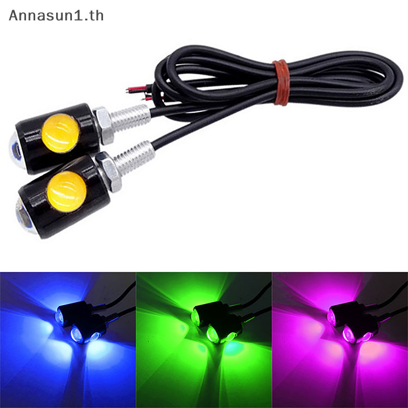 Annasun หลอดไฟ Led DC12V พลังงานสูง อุปกรณ์เสริม สําหรับติดป้ายทะเบียนรถมอเตอร์ไซค์ 2 ชิ้น