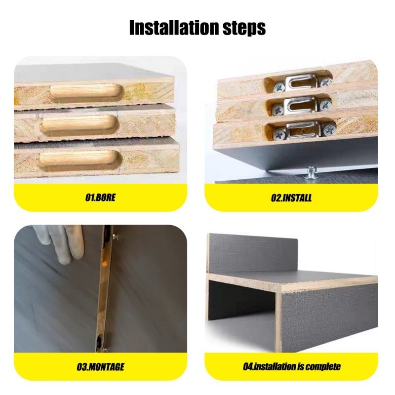 2 in 1 ตัวเชื่อมต่อสกรูซ่อนเฟอร์นิเจอร์ แบบตรง 6 ชุด - รูปที่ 6