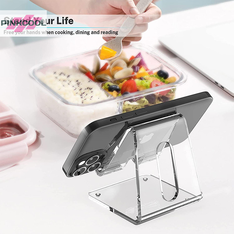 Pinkcool ขาตั้งโทรศัพท์มือถือ อะคริลิคใส สําหรับสมาร์ทโฟน