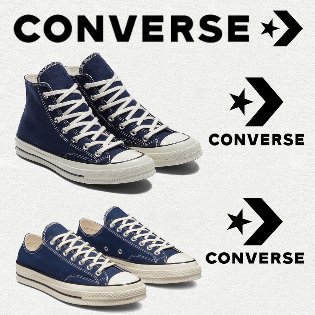 Converse 1970s สีฟ้ารองเท้าผ้าใบด้านบนและต่ำเชือกผูกรองเท้าคู่รองเท้าผ้าใบนักเรียนยาง Soled Unisex