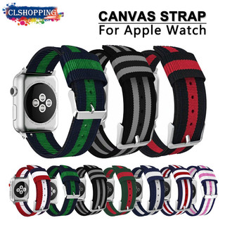 Clshopping สายนาฬิกาข้อมือ ผ้าแคนวาส ไนล่อน ปรับได้ แบบเปลี่ยน สําหรับ Apple Watch 49 มม. 45 มม. 41 มม. 44 มม. 40 มม. 42 มม. 38 มม. iWatch Ultra 9 8 7 6 5 4 3 2 1 SE