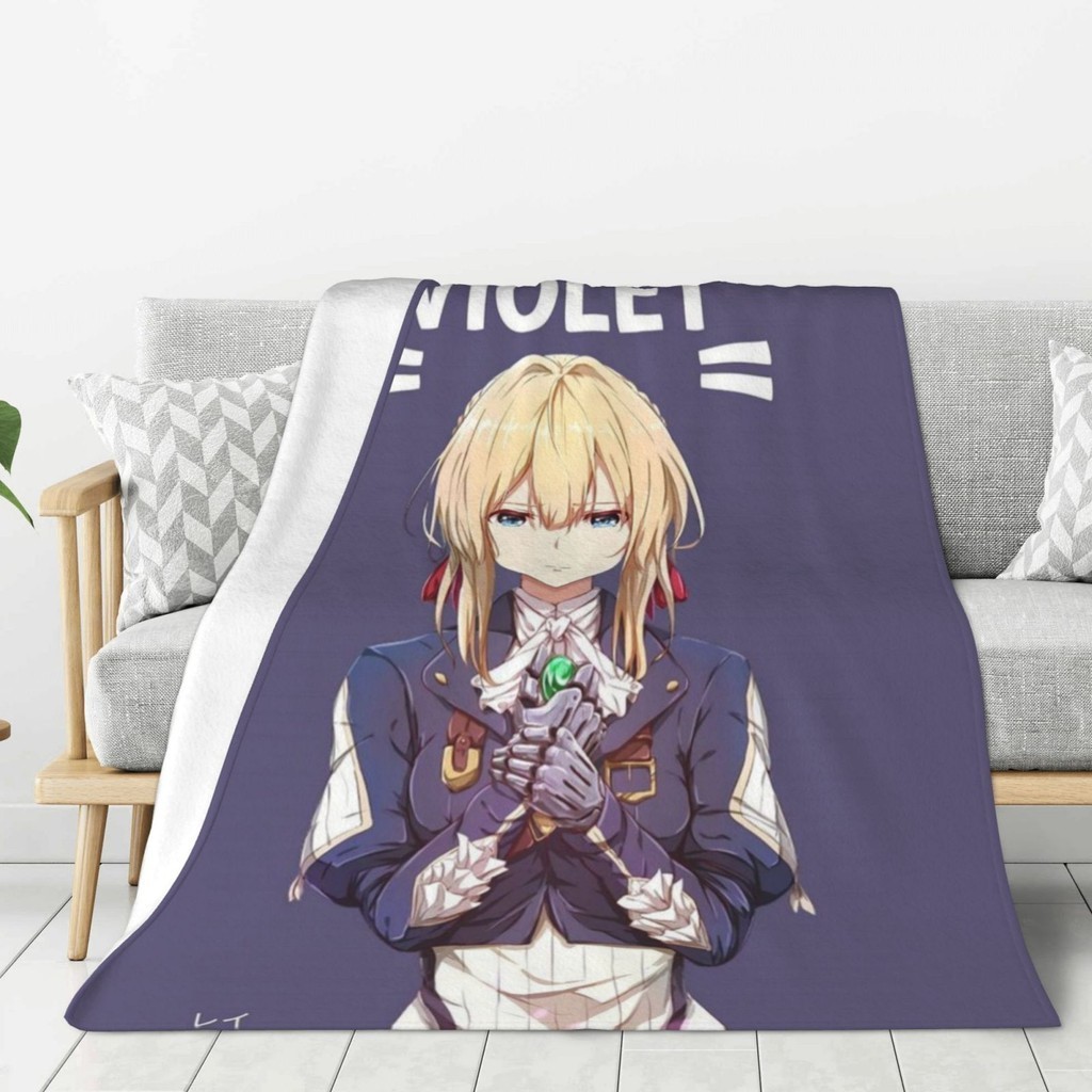 Violet Evergarden ผ้าห่มตุ๊กตานุ่มสบายอบอุ่นเหมาะสําหรับเตียงโซฟาเด็กแปลกสามารถปรับแต่งได้