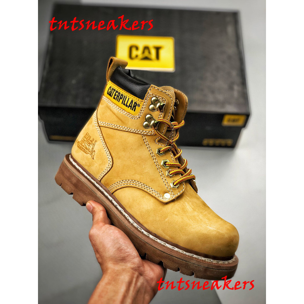 Caterpillar Men Work Genuine Leather Boot Shoes รองเท้าบูทลําลอง หนังวัวแท้ สําหรับผู้ชาย GD999 827 200 Q1