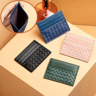 ผู ้ ถือบัตรทอบางเฉียบแบบพกพา Id Card Cover Double-Sided Card Case กระเป ๋ าใบเล ็ ก