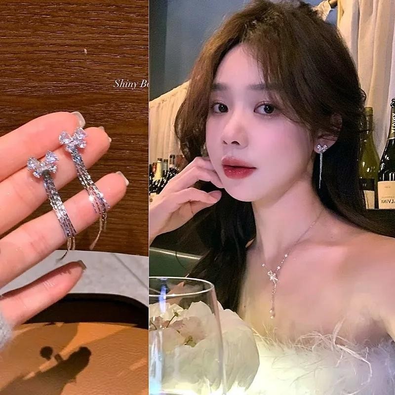 ต่างหูแบบหนีบ ประดับโบว์ ไม่ต้องเจาะรู สไตล์มินิมอล CEY619