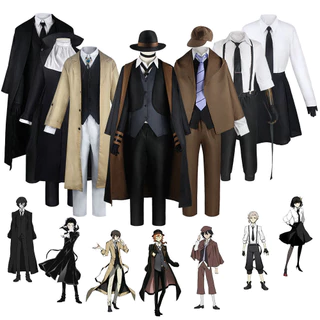 Wenhao Stray Dogs Cos เครื่องแต่งกาย Osamu Dazai คอสเพลย์เสื้อผ้าในสต็อกคอสเพลย์อะนิเมะ Ns