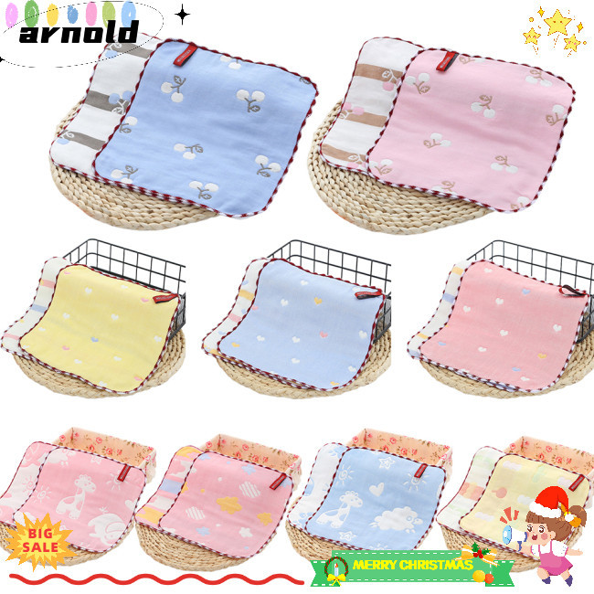 Arnold ผ้าขนหนู ผ้าเช็ดหน้า กันน้ําลาย ขนาดเล็ก 6 ชั้น สําหรับเด็กผู้ชาย และเด็กผู้หญิง