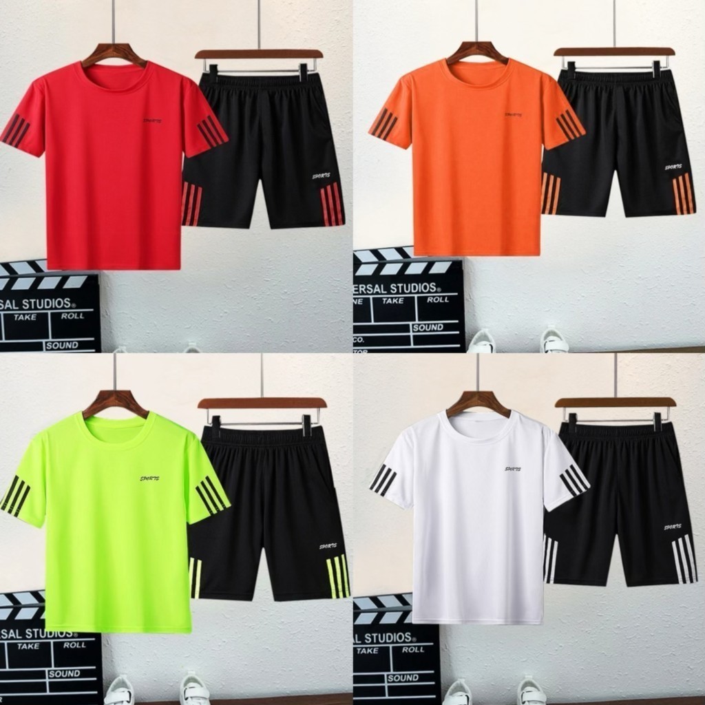 [ZY] พร้อมส่ง ชุดกีฬา เสื้อแขนสั้น ระบายอากาศ แห้งเร็ว 100-170 ซม. สไตล์เกาหลี สําหรับเด็ก