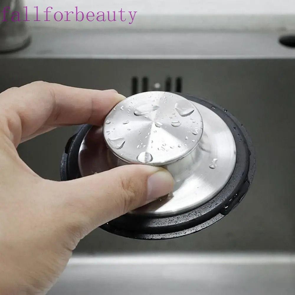 Fallforbeauty จุกปิดท่อระบายน้ําอ่างล้างจาน สเตนเลส ทรงกลม กันกลิ่น ทนทาน พร้อมแหวนยางซีล สําหรับอ่างอาบน้ํา ห้องน้ํา