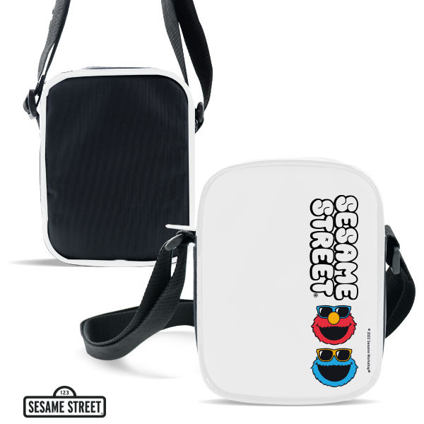 SST3-กระเป๋าสะพาย : Elmo&amp;Cookie Monster Crossbody Bag W12xH15xS4.5 cm.-WH