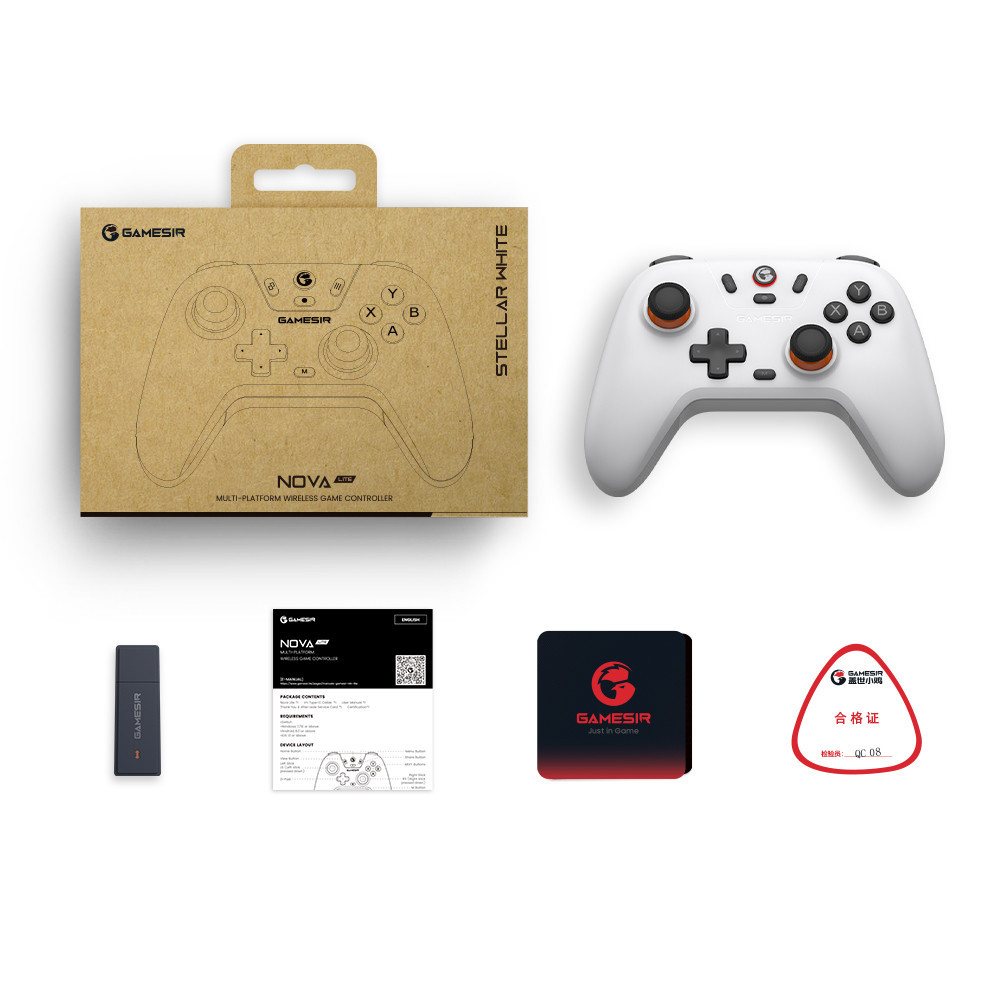 Gamesir T4 Nova Lite จอยเกมบลูทูธไร้สาย พร้อมเอฟเฟคฮอลล์ สําหรับ Nintendo Switch PC Steam Android iOS