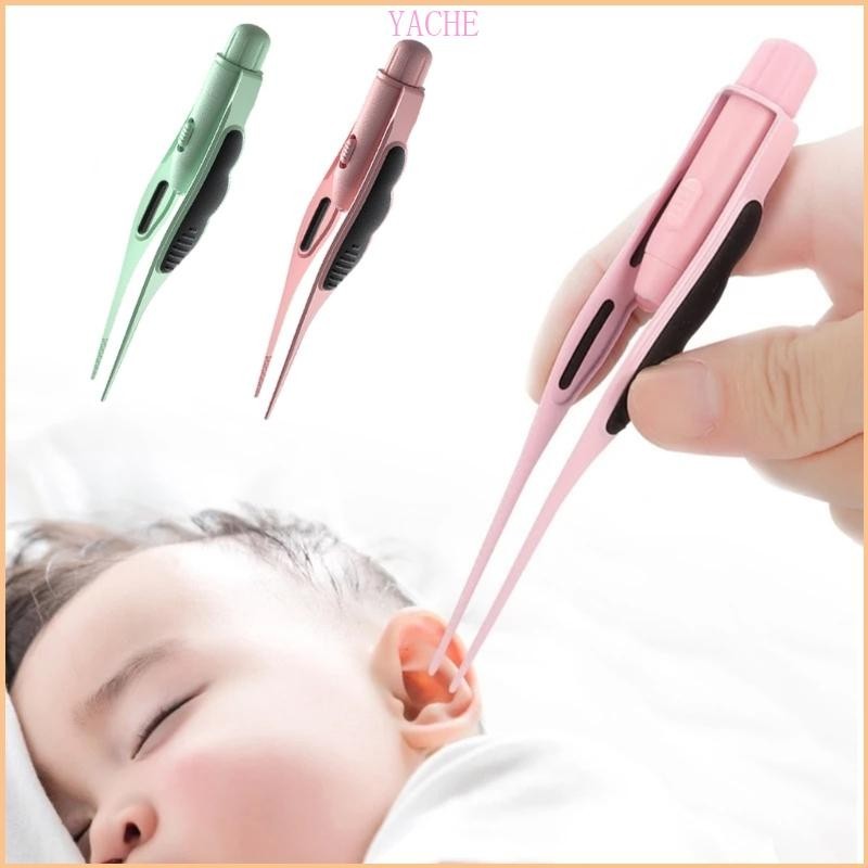 Yache แหนบแหนบทําความสะอาดหู มีไฟฉาย LED ป้องกันสนิม สําหรับเด็ก
