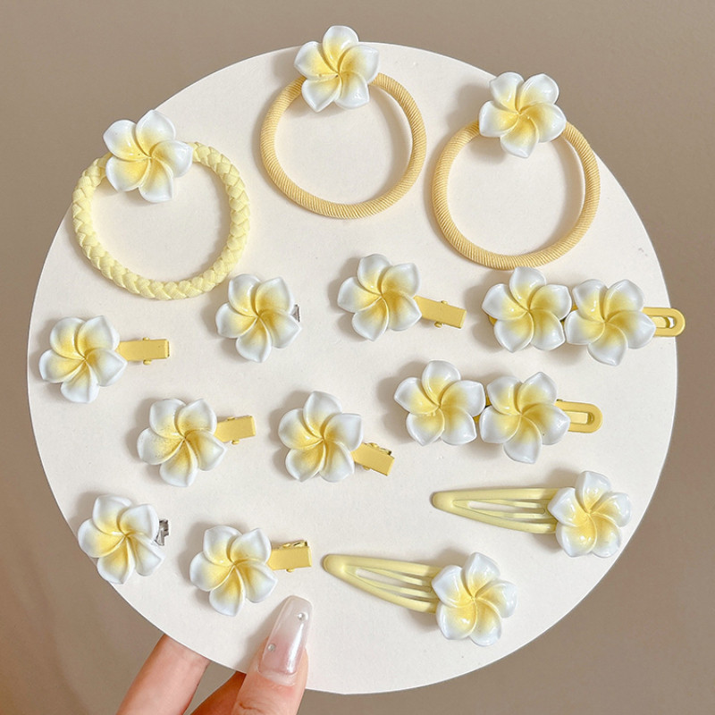 5 ชิ้น แฟชั่นเกาหลี หวาน น่ารัก สีเหลือง ดอกไม้ กิ๊บติดผม รูปที่ 8