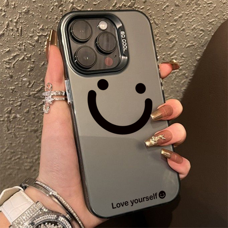 เคสโทรศัพท์มือถือแบบแข็ง กันกระแทก ลายหน้ายิ้ม Love Yourself สําหรับ iPhone 15 Pro Max 15 14 13 12 11 Pro XR XS 7 8 Plus SE 2020