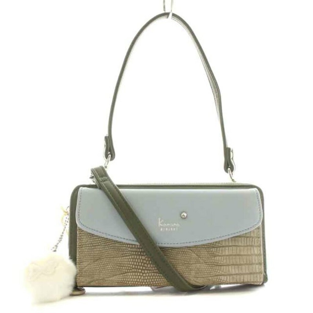 Kanana Project wallet bag long wallet shoulder khaki light blue beige Direct from Japan Secondhand