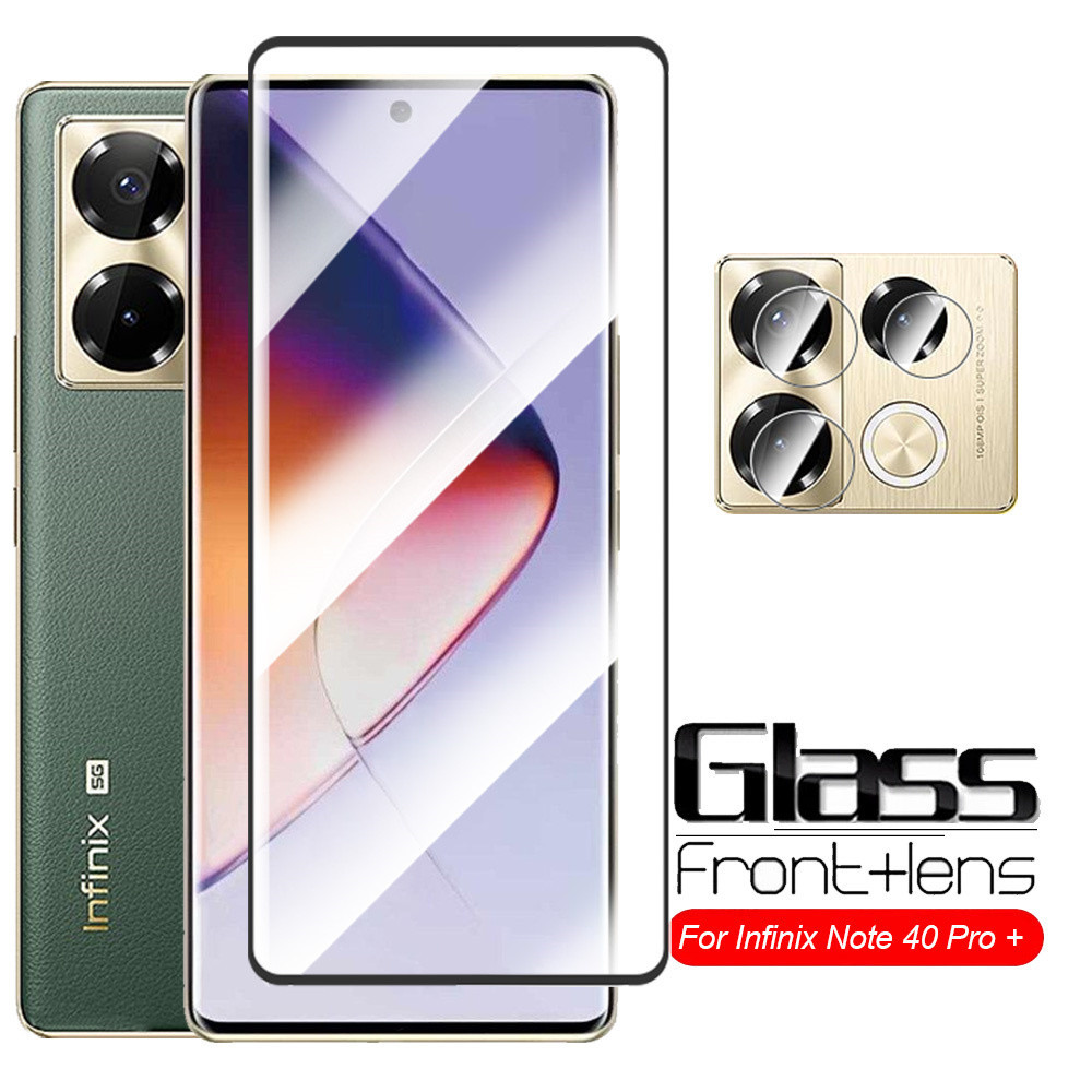 2in1 InfinixNote 40 Pro+ ฟิล์มกระจกนิรภัยกันรอยหน้าจอ เลนส์กล้อง 9D สําหรับ Infinix Note 40 Pro Plus 5G
