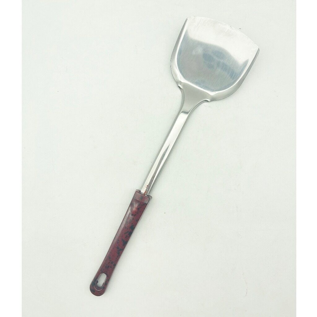 PQS 295*95cm ตะหลิว ตะหลิวสแตนเลส ตะหลิวลายหิน แสตนเลส ด้ามจับเบกาไลท์ลายหินสวยงาม ขนา ​ปากตะหลิ
