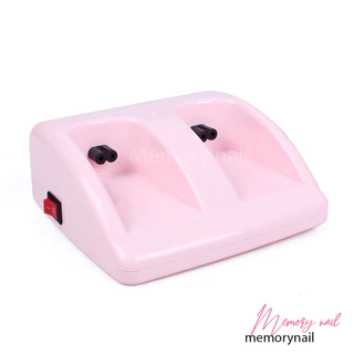 เครื่องอุ่นแว็กซ์แท่ง 2หัว สีชมพู สำหรับอุ่นแว๊กซ์กำจัดขนแบบแท่ง Strip wax (สีชมพู แท่งคู่ พร้อมฐาน)