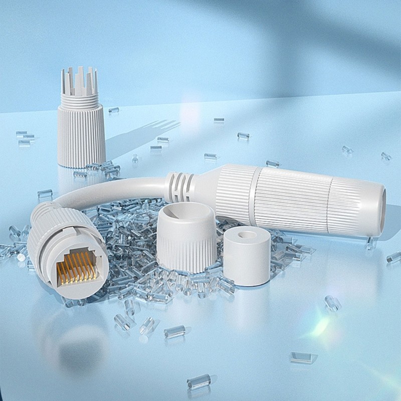 Rr RJ45 ขั้วต่อกันน้ํา IP67 เครือข่ายตัวเชื่อมต่อสายเคเบิลเครือข่าย Extender