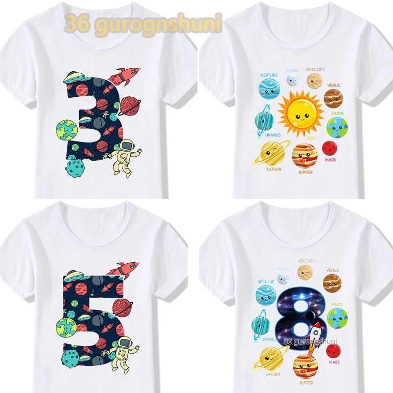 cartoon kids t shirt for boys Children Clothing girls clothes birthday 3 4 5 6 7 8 9 years tshirt so