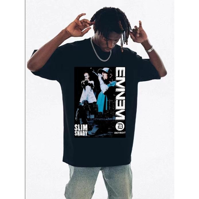 T-Shirt☬Eminem Live Stage Photo Slim Shady Rap Tee T-Shirt Mens β015504 S-5XL