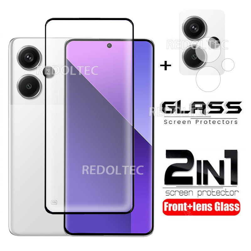 2 in 1 Redmi Note 13 Pro+ 5G ฟิล์มกระจกนิรภัยกันรอยหน้าจอ และเลนส์กล้อง เต็มจอ สําหรับ Redmi Note 13 Pro Plus 5G Note13ProPlus 13ProPlus 13Pro+