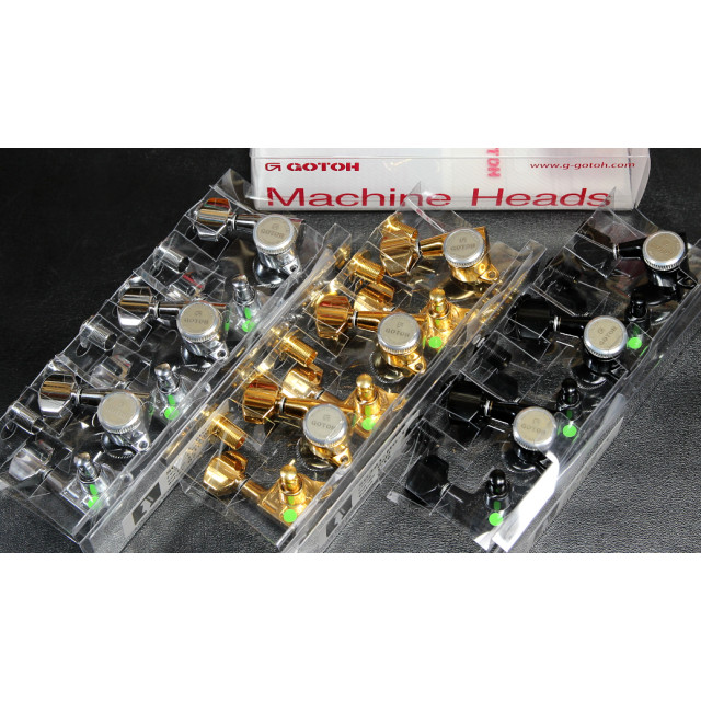GOTOH SG381 MGT 6 สาย 7 สายหัวเครื่องกีตาร์มือซ้ายข้างเดียวปุ่มล็อคตัวเอง 45 องศา