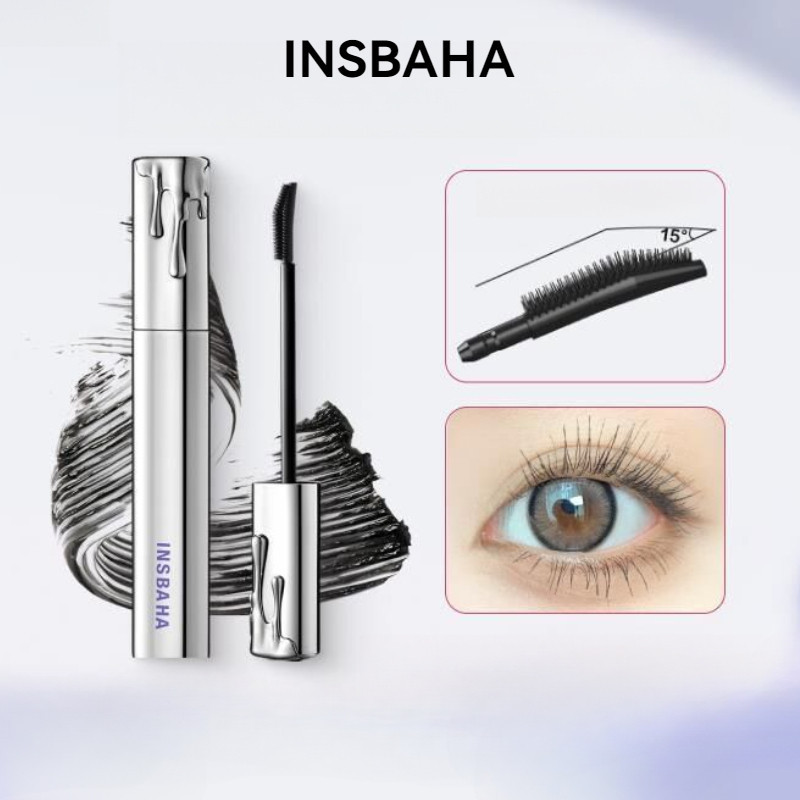 INSBAHA มาสคาร่า มาสคาร่าหยักที่ไม่เลอะเทอะ มาสคาร่ากันน้ำรุ่นใหม่