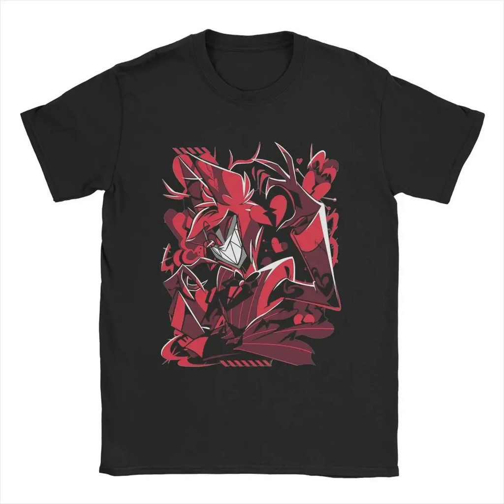 S-5XL เสื้อยืดแขนสั้น คอกลม ผ้าฝ้ายแท้ พิมพ์ลาย Hazbin Hotels Alastor เหมาะกับของขวัญวันเกิด สําหรับผู้ชาย Unisex